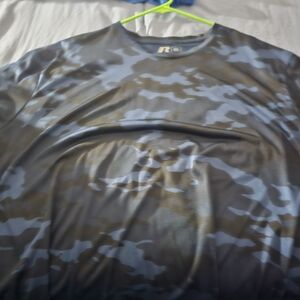 Russell Athletic Black and Gray Camouflage Shirt